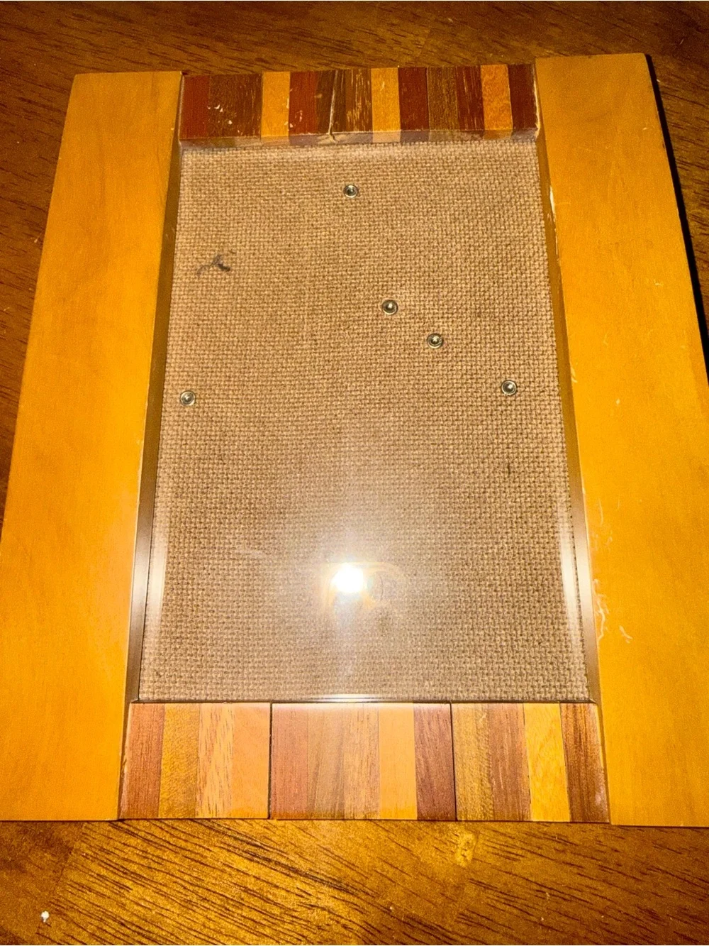 Vintage Marquetry Wood Inlay Frame 5x8 Thailand Teak Rosewood